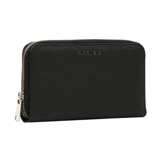 Orciani Wallets & Cardholders, female, Black, Size: ONE SIZE Hammered Leather Wallet