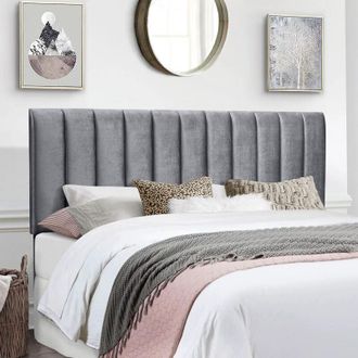 Casa Solace Steel Plush Small Double 26 inch Strutted Headboard