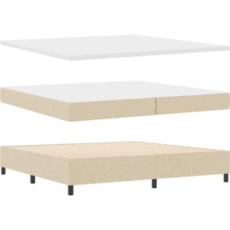 vidaXL Box Spring Bed with Mattress Cream 200 x 200 cm Fabric vidaXL
