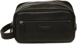 Gianni Chiarini Florence Beauty Case - Heren - Toilettassen - Zwart - ONE Size - Leer - Tassen