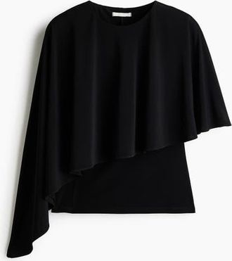 H&M Cape-detail Top in Black at Nordstrom, Size X-Small