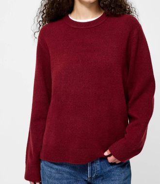 French Connection Emilia Knit Boyfriend Sweater In Cabernet