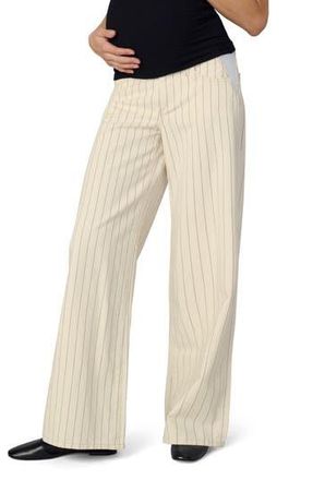 Joe's The Lou Lou Stripe Low Rise Wide Leg Maternity Jeans in Natural Stripe at Nordstrom Rack, Size 25