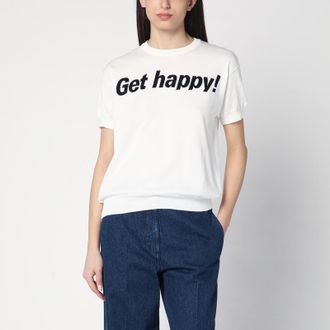 Moschino Get Happy white cotton sweater