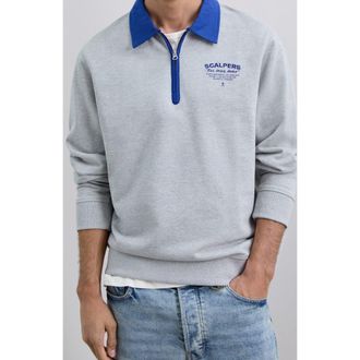 Scalpers Contrastpolo Sweater in Greymelange at Nordstrom, Size Xx-Large Eu