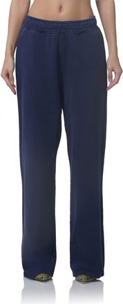 AFRM Finely Cotton Straight Leg Sweatpants in Black Iris at Nordstrom, Size Xx-Large