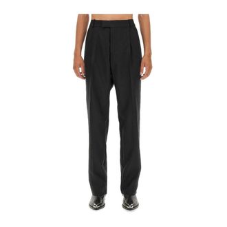 Alexander McQueen Broeken, Heren, Zwart, L, Wol, Wollen Pak Broek