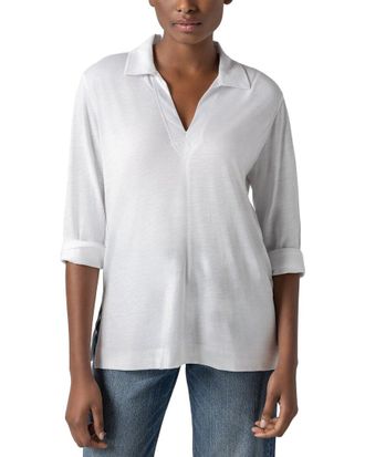 Lilla P 3/4 Sleeve Split Neck Tunic