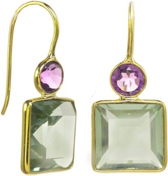 Rachel Reinhardt Jewelry Womens Pop Of Quartz Earrings In Green