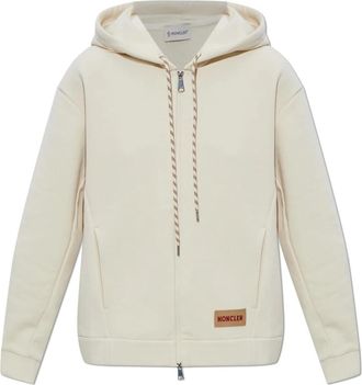Moncler De Hoodie - Dames - Vesten met rits - Beige - XS - Katoen - Hoodies & sweatvesten