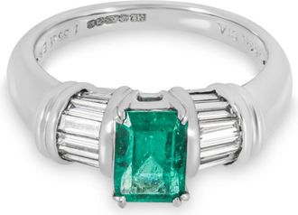 Bespoke White Gold Colombian Emerald & Diamond Ring