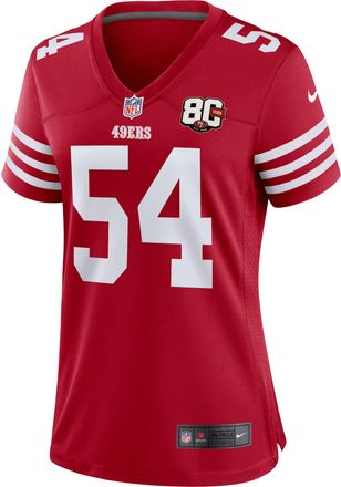 Nike Fred Warner San Francisco 49ers 80th Anniversary Nike Womens NFL Game Jersey in Red | 67NWSAGH9BF-KZJ