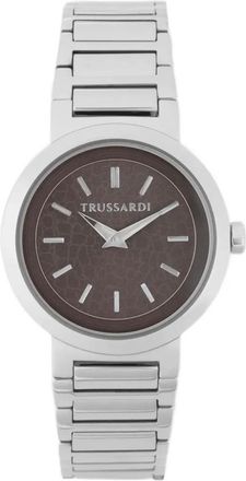 Trussardi Silver Tone Round 35mm - Marrone