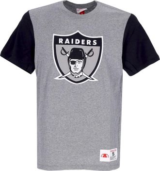 Mitchell & Ness T-Shirts, male, Gray, Size: XL Oakland Raiders Color Blocked Tee