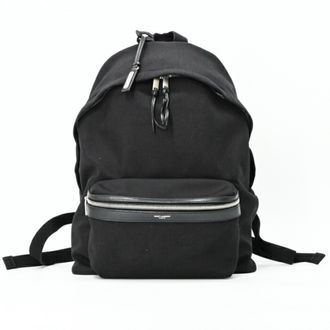 Saint Laurent Black Nylon Leather Backpack (Pre-Owned)
