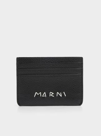 Marni Mens Embroidered signature card case