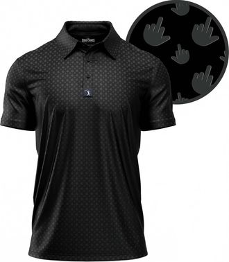 Bogey Boys Mens Birdie Finger Raven Polo In Black