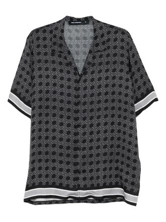 Karl Lagerfeld monogram-pattern shirt - Zwart