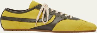 Dries Van Noten Mens Dustin Mixed Leather Retro Mule Sneakers