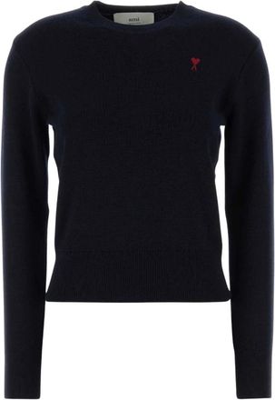 Ami De Coeur Crewneck Sweater - Dames - Ronde hals truien - Blauw - M - Wol - Truien & Vesten