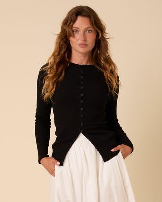 Nobody's Child Black Ribbed Waistcoat Top