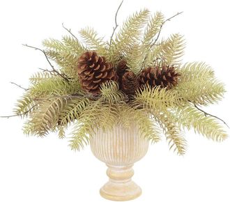 Creative Displays Inc. Handmade Modern Holiday Spruce Centerpiece With Pinecones