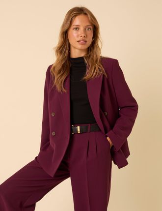 Nobody's Child Deep Purple Double Breasted Tailored Blazer