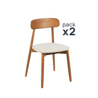 Klast Packs 2 sillas madera nogal 46 x 83 cm