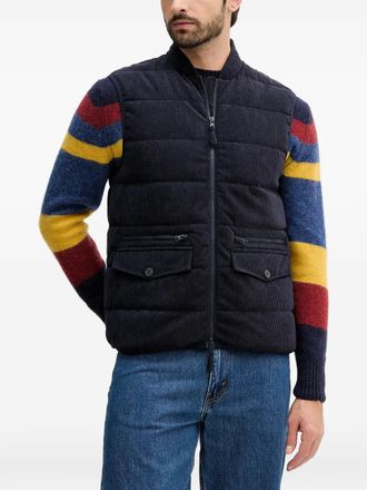 Benetton corduroy zip-fastening gilet - Blu