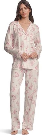 Eberjey Gisele Printed Long Pj Set Womens Pajama Sets Rose Garden Cameo Pink/Pale Pi : 2XL, Spandex/Modal/Jersey