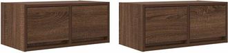 vidaXL Vidaxl - Muebles de tv 2uds Roble marrón 60x31x25,5 cm Madera ingeniería