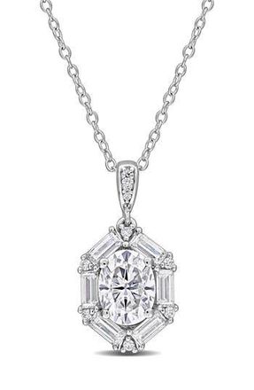 Delmar Dew Lab-Created Moissanite Pendant Necklace in Metallic Silver at Nordstrom Rack