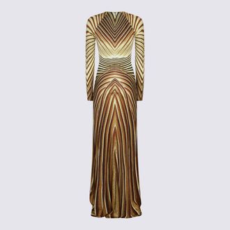 Roberto Cavalli Womens Dresses Natural-Gold Vi El Natural/gold