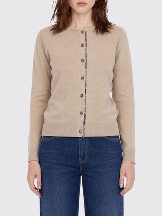 Barbour Wool and Cotton Blend Crewneck Cardigan with Contrast Trims