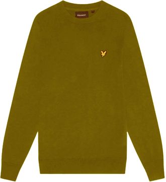 Lyle & Scott Heren Trui Lyle And Scott Merino Crewneck in Groen