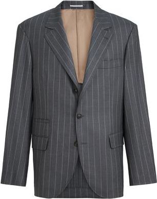 Brunello Cucinelli Virgin wool blazer in Grey at Nordstrom, Size 48 It
