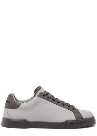 Dolce & Gabbana Portofino Panelled Leather Sneakers - Grey - 45 (IT45 / UK11)