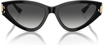 Jimmy Choo London 55mm Gradient Cat Eye Sunglasses in Black /Grey Gradient at Nordstrom