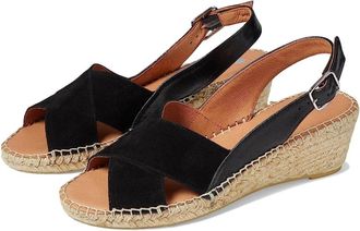 Eric Michael Eric Michael Carol Sandals Womens Black Wedge Heel Espadrille HTAT1651