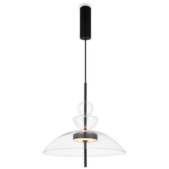 Maytoni Maytoni Bangkok L&aacute;mpara De Techo Colgante Moderna De C&uacute;pula De 40 Cm, Color Negro, 3000 K, 1300 Lm, Pantalla De Cristal