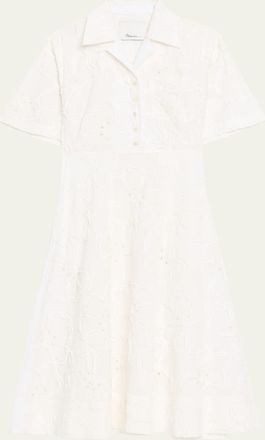 3.1 Phillip Lim Floral Embroidered Midi Shirtdress