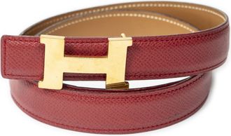 Herm&egrave;s Pre-owned Womens H Constance Belt 65 - Red - One Size