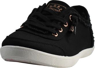 Skechers Womens Bobs B Cute Sneaker - Memory Foam, Flexible Outsole, Lightweight Vegan Shoes, Black, 6.5 X-Wide