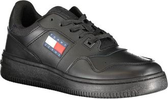 Tommy Hilfiger Logo-Detailed Leather Sneaker - Black