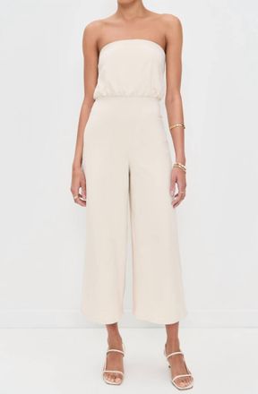 Susana Monaco Blouson Tube Jumpsuit In Blanched Alm