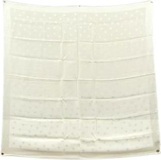 Chanel Pre-owned Scarves, female, Beige, Size: ONE SIZE Pre-owned Vintage Silk Scarf