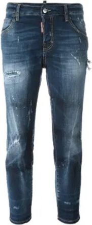 Dsquared2 Slim Fit Medium Blue Whiskering Jeans