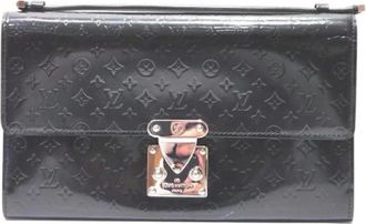 Louis Vuitton Pre-owned Pochette Anouchka MM Monogram Mini Glace Clutch Bag - Heren - Vintage Handtas - Zwart - ONE Size - Leer - Vintage