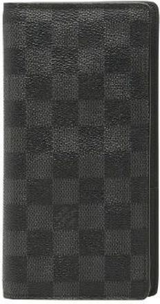 Louis Vuitton Pre-owned Wallets, male, Gray, Size: ONE SIZE Pre-owned Portefeuille Brazza Damier Graphite Long Wallet