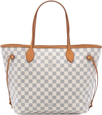 Louis Vuitton Pre-owned Womens Damier Azur Neverfull Mm - White Textile - One Size